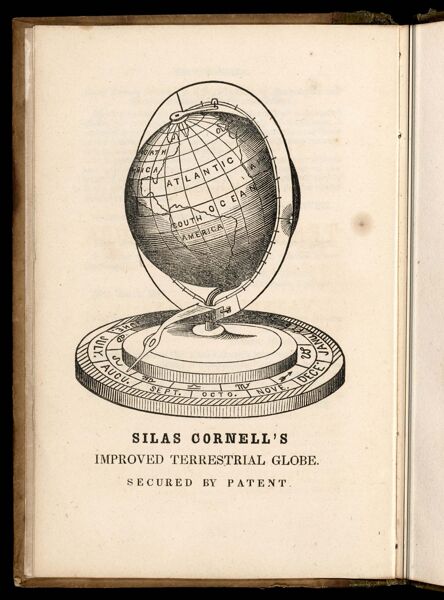 Silas Cornell's Improved Terrestrial Globe.  Secured by Patent.