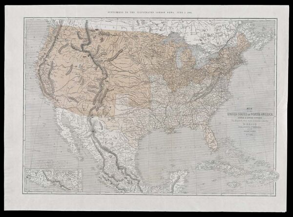 Map of the United States of North America, Upper & Lower Canada, New Brunswick, Nova Scotia & British Columbia, Mexico, Cuba, Jamaica, St Domingo and the Bahama Islands