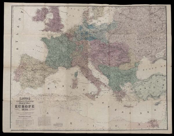 Lloyd's topographical and railway map of the seat of war in Europe, 1870.