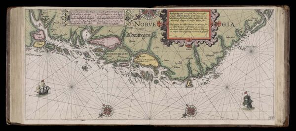Caarte No. 33 || Chart number 33: Sea chart of the northernmost part of Norway, from Trondheim up to North Cape, with all the islands located along the icy coast.