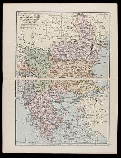 Balkan States Roumania, Bulgaria, Servia, Montenegro, Albania, Greece and Turkey