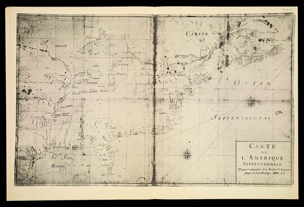 [Plate VI] Carte de l'Amerique septentrionale depuis l'embouchure de la Riviere St. Laurens jusques au Sein Mexique [1942 copy of 1674-1681 original]