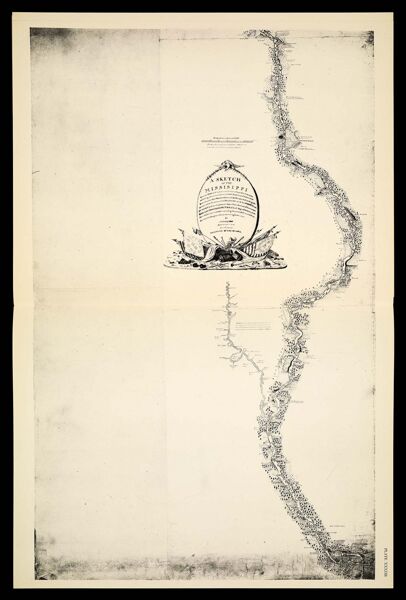 [Plate XXXIIB] A sketch of the Mississippi from the town of St. Louis to its source in the Upper Red Ceder Lake, exhibiting the communications with Lake Superior and the lower Red River, a branch of the Ossiboine River, of lake Winepic and marking the points at which the waters of the Mississippi, the St. Lawrence and Hudson's Bay, are separated. Taken from the notes of Lieutenant Zebulon Montgomery Pike of the 1st Regt. of Infantry, on a Tour of discovery made by him, pending the years 1805 and 1806, at the head of a Sergeant, Corporal and eighteen men. By Anthony Nau Sworn Interpreter of the French Language. Territory of Louisiana.[1942 copy of 1806-1810 original]