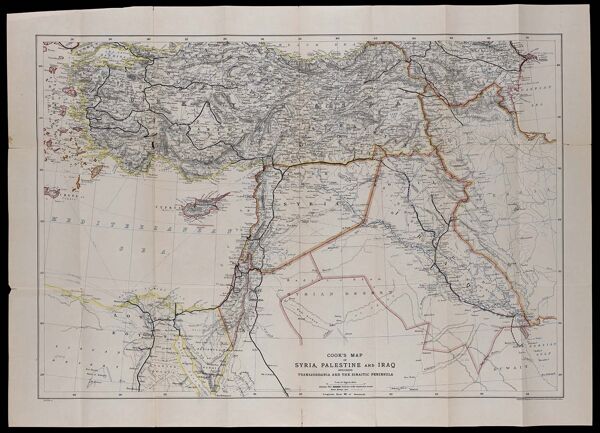 Cook's map of Syria, Palestine, and Iraq, Including Transjordania and the Sinaitic Peninsula