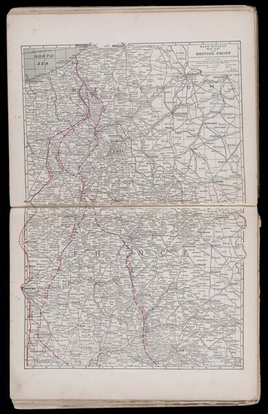 Rand McNally war map of the British Front a strategic map of the battle ground in Belgium and France from Ostend to St. Quentin