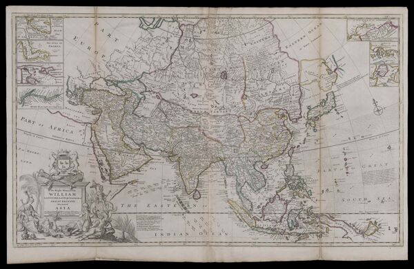 To the right honourable William Lord Cowper, Lord High Chancellor of Great Britain. This map of Asia According to ye Newest and most exact observations is most humbly dedicated by your Lordship's most humble servant Herman Moll geographer.