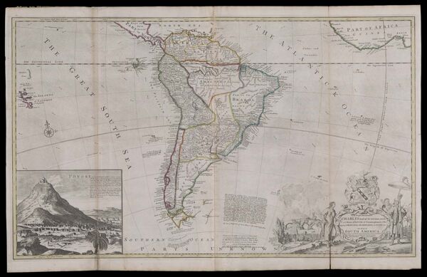 To the right honourable. Charles Earl of Sunderland, and Baron Spencer of Wormleighton; one of Her Majesty's principal secretaries of state; &c. This map of South America, according to the newest and most exact observations is most hubly dedicated by your Lordships most humble servant Herman Moll geographer.