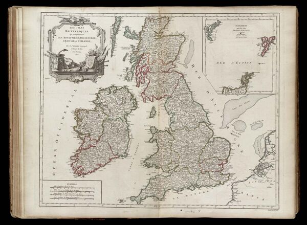 Les Isles Britanniques qui comprennent Les Royaumes d'Angleterre, d'Ecosse et d'Irelande; Par le Sr. Robert Géographe Ordinaire du Roi. Avec privilege. 1754