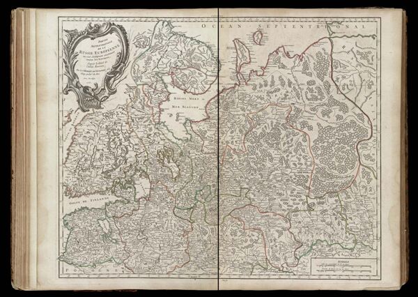 Partie septentrionale de la Russie Européenne òu sont distinguées éxactement toutes les provinces, d'aprés le détail de l'Atlas Russien. Par le Sr. Robert de Vaugondy fils Géog. ordin. du Roi. Avec privilége. 1753