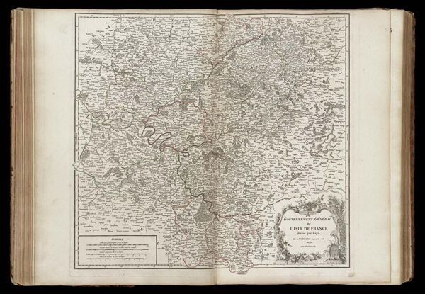 Gouvernement général de L'Isle de France divisé par pays. Par le Sr. Robert geographe ord. du Roi. Avec privilege 1754.