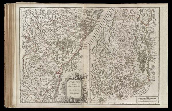 L'Alsace divisée en Haute et Basse et Le Sundgau. Par le Sr. Robert. Geographe ordinaire du Roy. Avec privilege. 1754.