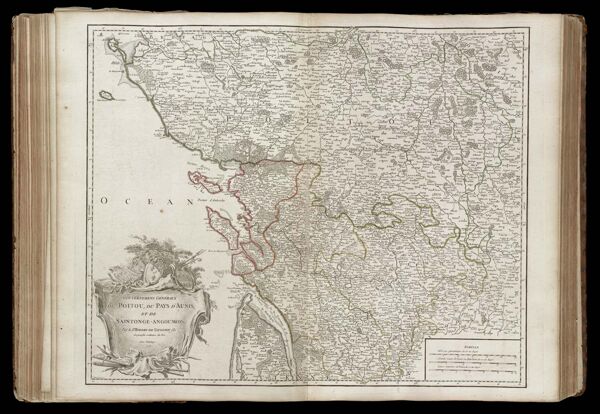 Gouvernemens généraux du Poitou, du Pays d'Aunis, et de Saintonge-Angoumois, Par le Sr. Robert de Vaugondy fils Geographe ordinaire du Roi. Avec privilege. 1753
