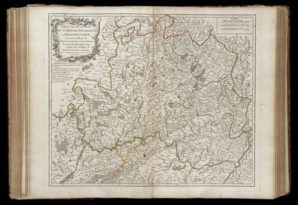 Partie septentrionale du Comté de Bourgogne ou Franche-Comté, où sont les Bailliages de Vesoul, Gray, Besancon, Baume, le comté de Montbelliard, et partie des Bailliages de Dole, Quingey, et Ornans, Par le Sr. Robert, Géographe ordinaire du Roy. Avec privilege 1749.