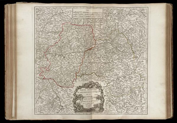Partie Orientale du gouvernement Général de la Guienne où se trouvent le Quercy et le Rouergue. Par le Sr. Robert Geographe ordinaire du Roi. Avec Privilege 1753.