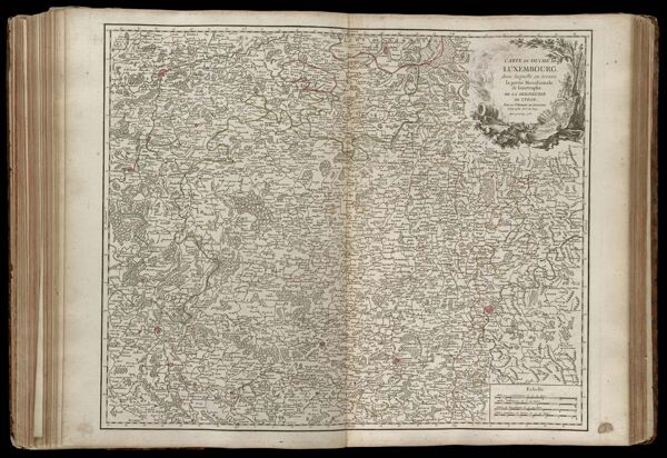 Carte du Duche de Luxembourg, dans laquelle on trouve la partie meridionale & limitrophe de la Seigneurie de Lyege. Par le Sr. Robert de Vaugondy. Géographe ord. du Roy. Avec privilege 1753