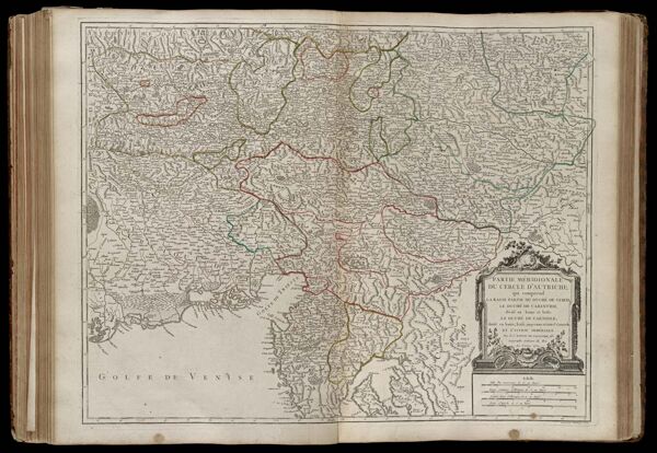 Partie méridionale du cercle d'Autriche, qui comprend la Basse partie du duché de Stirie, le duché de Carinthie, divisé en haute et basse; le duché de Carniole, divisé en haute, basse, moyenne et intere. Carniole, et l'Istrie impériale. Par le Sr. Robert de Vaugondy fils Geographe ordinaire du Roi. Avec privilege 1752.
