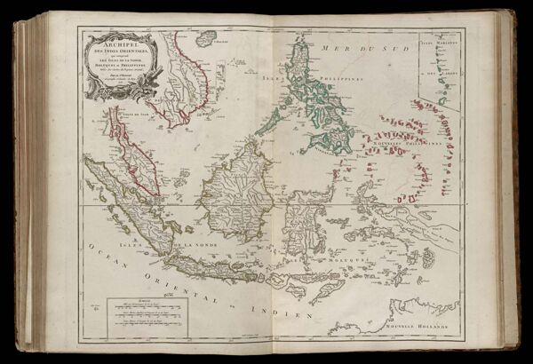 Archipel des Indes Orientales, qui comprend les Isles de la Sonde, Moluques et Philippines, tirées des cartes du Neptune Oriental, Par le Sr. Robert Géographe ordinaire du Roy, 1750.