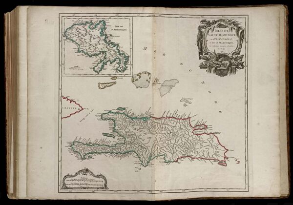 Isles de Saint Domingue ou Hispaniola, et de la Martinique. Par le Sr. Robert Geographe ord. du Roy. Avec privilege 1750.