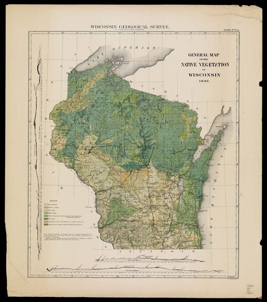General map of the native vegetation of Wisconsin 1882