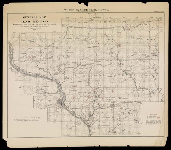 General map of the lead region showing the distribution of the lodes (for details see district maps following) by James Wilson Jr. 1880