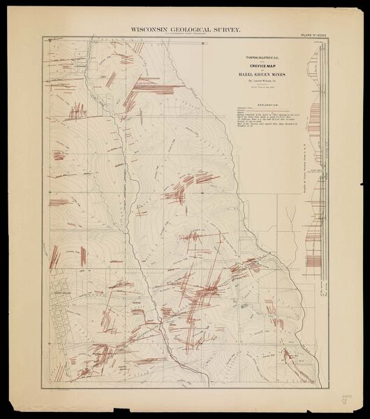Topographical and crevice map of Hazel Green Mines by James Wilson Jr.