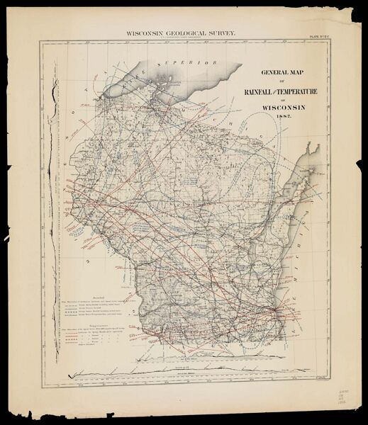 General map of rainfall and temperature of Wisconsin 1882