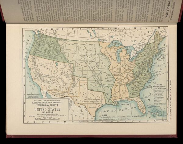 The Matthews-Northrup adequate map showing territorial growth of the Unites States 1776-1893