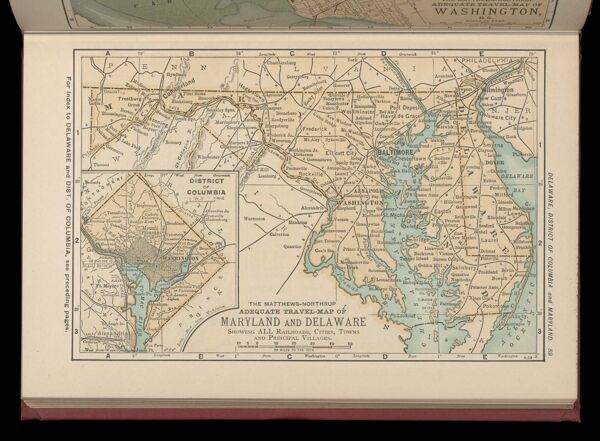 The Matthews-Northrup adequate travel-map of Maryland and Delaware showing ALL Railroads, Cities, Towns, and Principal Villages