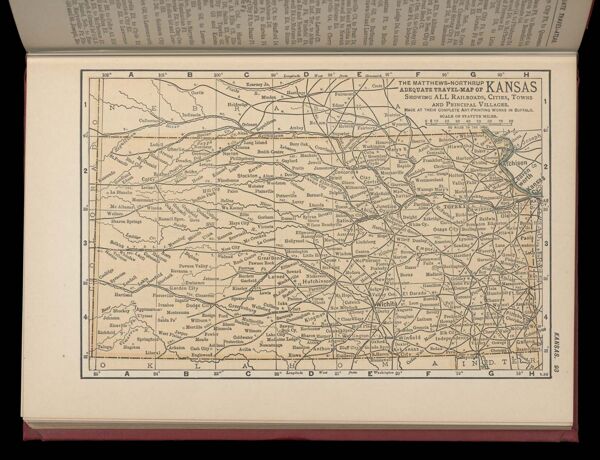 The Matthews-Northrup adequate travel-map of Kansas showing ALL Railroads, Cities, Towns, and Principal Villages