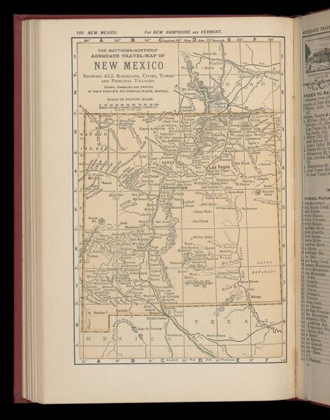 The Matthews-Northrup adequate travel map of New Mexico showing ALL Railroads, Cities, Towns, and Principal Villages