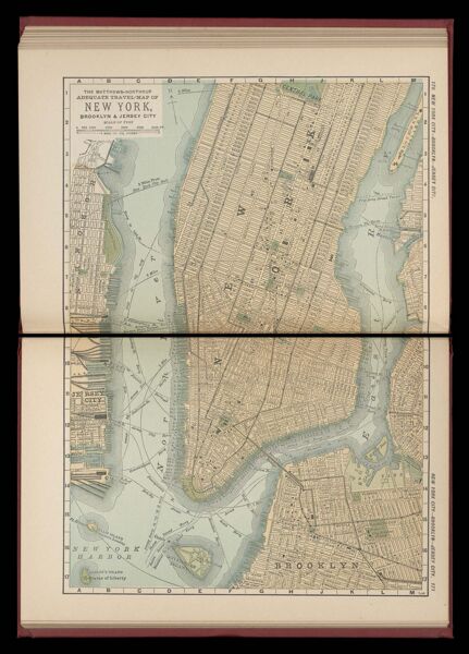 The Matthews-Northrup adequate travel map of New York, Brooklyn & Jersey City