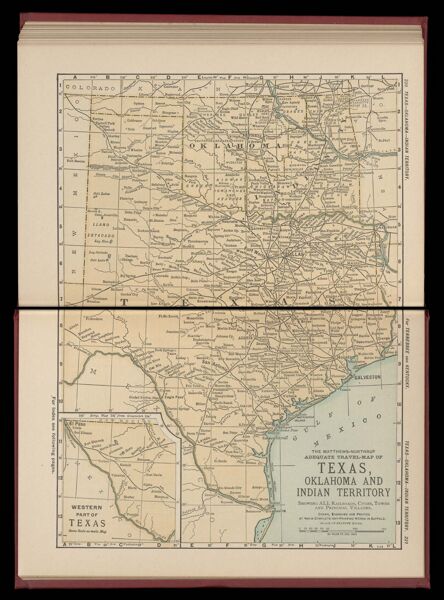 The Matthews-Northrup adequate travel map of Texas, Oklahoma and Indian Territory showing ALL Railroads, Cities, Towns, and Principal Villages