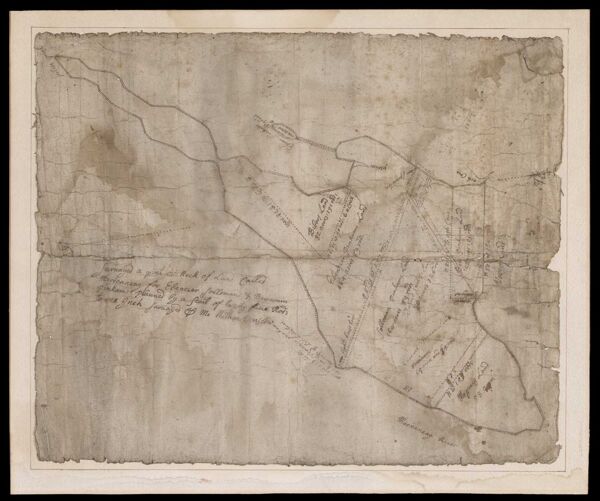 Surveyed at pint [sic] of neck of land called Mericaneag for Ebenezer, Solloman and Benjamin Pinkam planned by a scale of twenty-five rods to one inch Surveyed Mr. Nathan Wilson