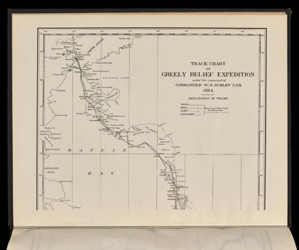Track Chart of Greely Relief Expedition under the command of Commander W.S. Schley U.S.N. 1884.