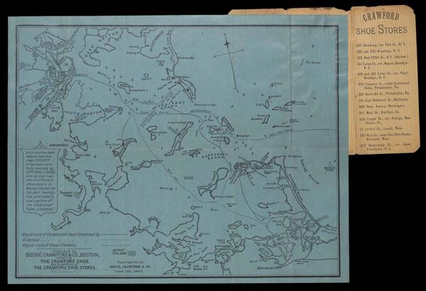 Correct Map of Boston Harbor : giving route and official summer time-table of the Nantasket Beach Steamboat Co.