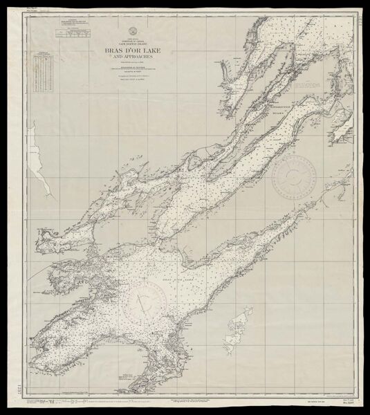 North America, Dominion of Canada, Cape Breton Island, Bras D'Or Lake and Approaches, from British Survey to 1857