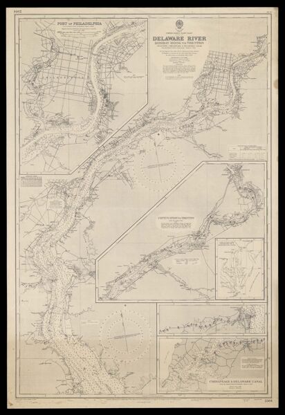 United States. East Coast. Delaware River. Bombay Hook to Trenton, including Chesapeake & Delaware Canal, from the United States Government charts to 1945.