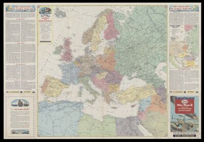 Esso War Map II featuring Fortress Europe / the world island