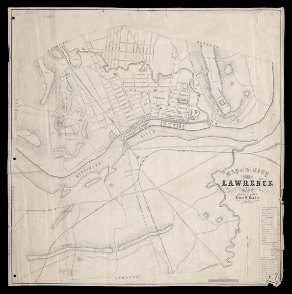 Map of the city of Lawrence, Mass. surveyed & drawn by James K. Barker.