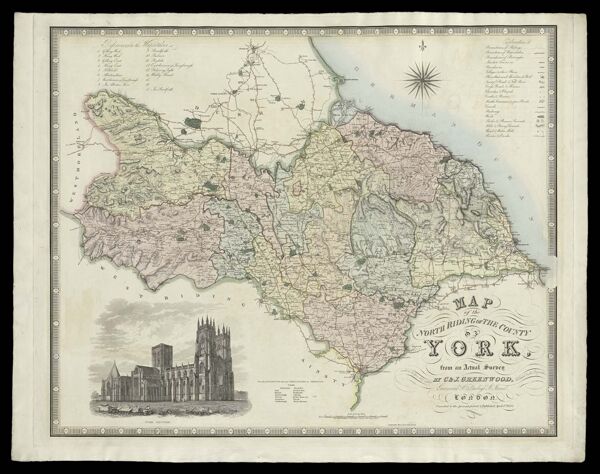 Map of north riding of the county of York from an actual survey made in the years 1817 & 1818
