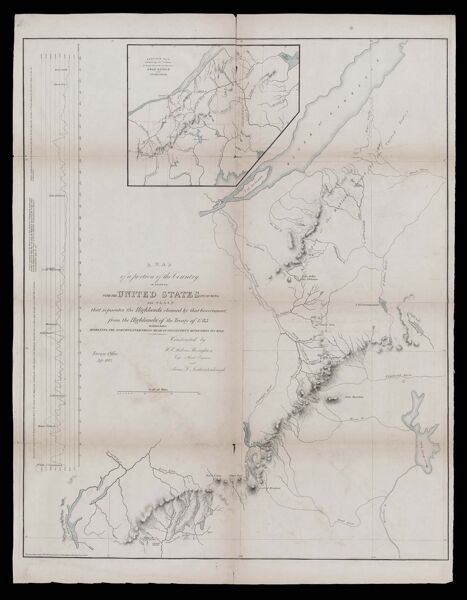A Map of a portion of the Country in dispute with the United States including the plain that separates the Highlands claimed by that Government, from the Highlands of the Treaty of 1783 in which latter Highlands, the northwesternmost head of Connecticut river takes its rise. Constructed by W. E. Delves Broughton Capt. Royal Engineers and James D. Featherstonehaugh