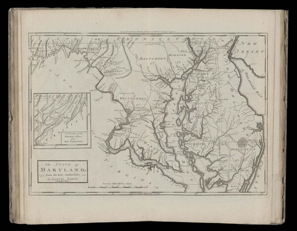 The State of Maryland, from the best Authorities. by Samuel Lewis. W. Barker sculp. // Continuation of the Potowmac River, from Fort Cumberland.