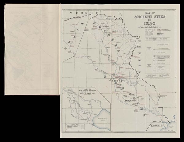 Map of ancient sites of Iraq //map showing suggested courses of the two rivers in early times