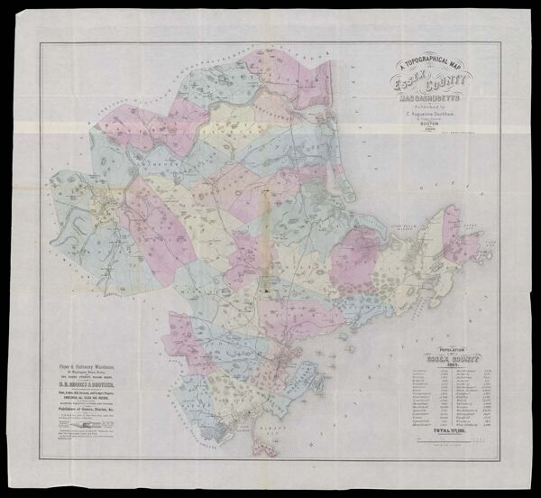 A topographical map of Essex County, Massachusetts