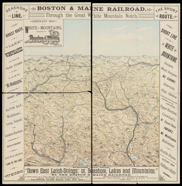 Birds-Eye Map of the White Mountains reached by Boston & Maine