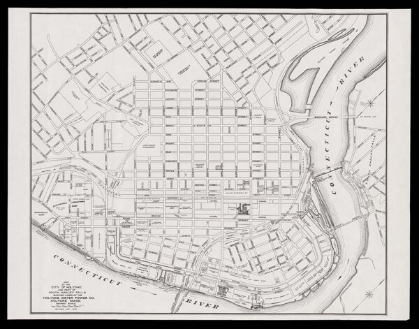 Map of the city of Holyoke and part of South Hadley Falls showing lands of the Holyoke Water Power Co., Holyoke, Mass.
