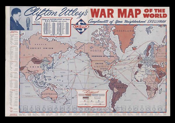 Clifton Utley's war map of the world / compliments of your local Skellyman