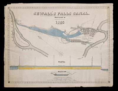 Sewall's Falls Canal surveyed in 1835
