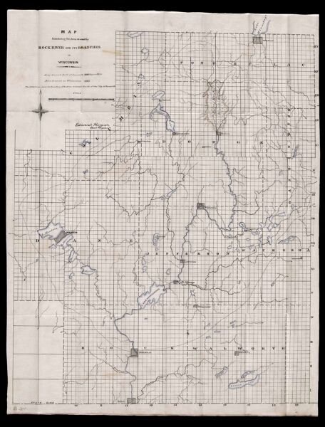 Map exhibiting the area drained by Rock River and its branches in Wisconsin