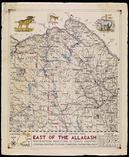 Phillips' Map of Northern Maine East of the Allagash